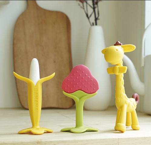 앙쥬 바나나 딸기 기린 치발기 세트_썸네일